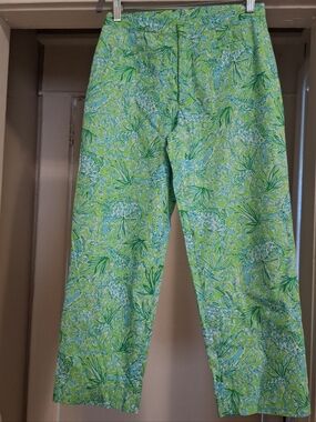 Vintage Lilly Pulitzer  Alligator Print Cotton Cropped Pants